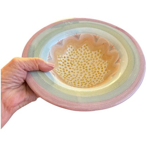 Mackenzie Childs Brittany Multicolored 8.5” Hand Crafted Boho Bowl - Picture 1 of 10